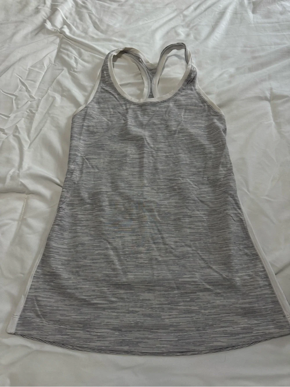 lululemon athletica Heather Gray Striped Racerback Tank